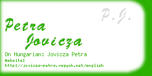 petra jovicza business card